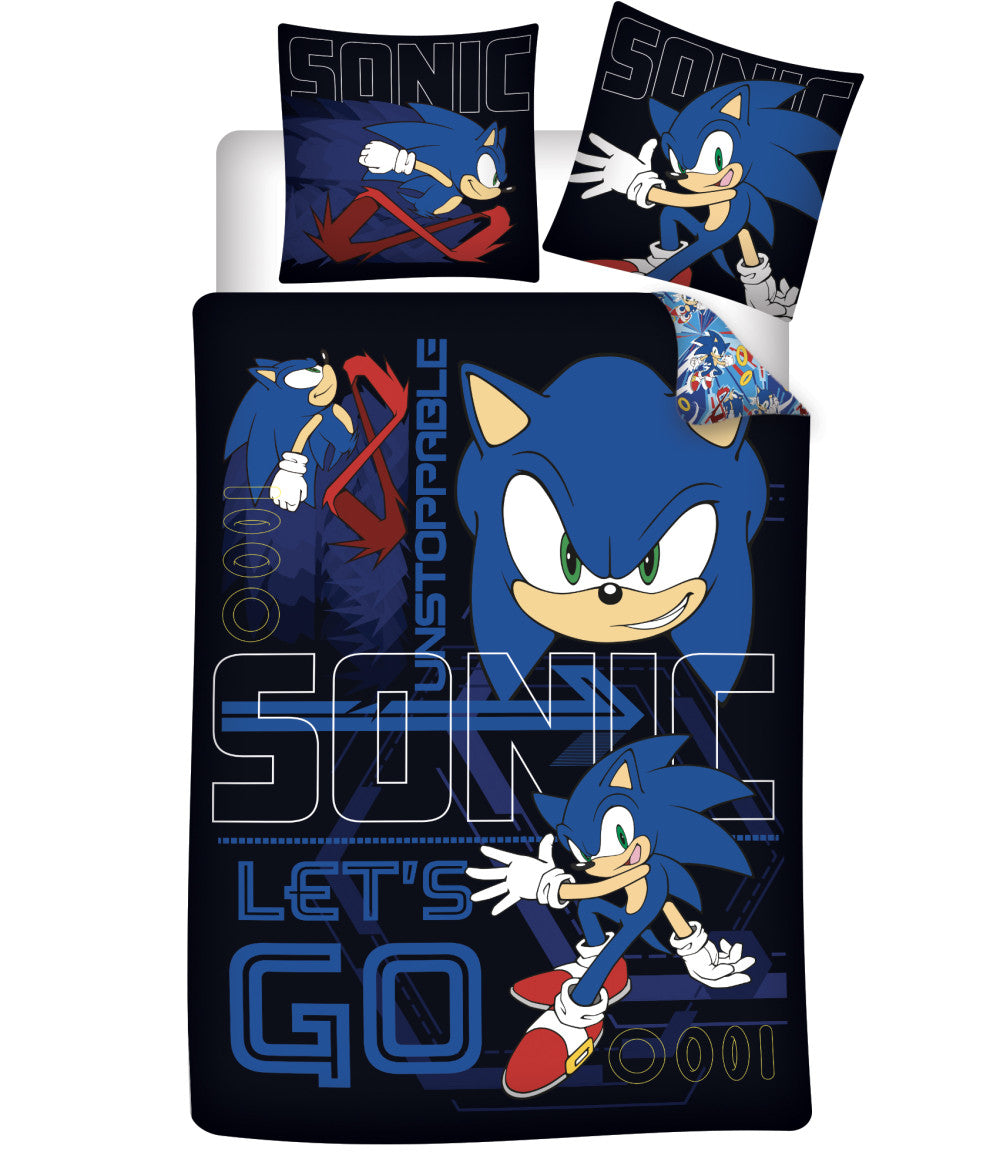 Sonic the Hedgehog "Neapturams" gultasveļas komplekts 140√ó200cm, 70√ó90cm