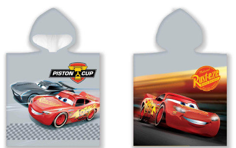 Disney Cars Cup pludmales dvielis pončo 50x100cm