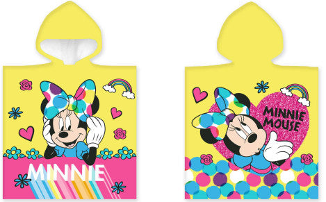 Disney Minnie dzeltens pludmales dvielis pončo 50x100 cm