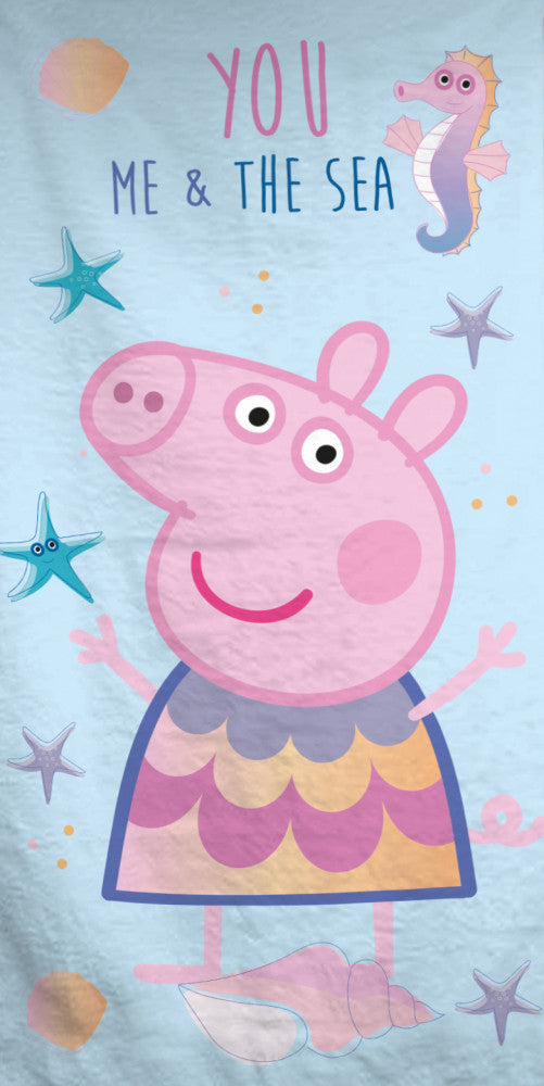 Peppa Pig & the Sea vannas dvielis, pludmales dvielis 70x140cm