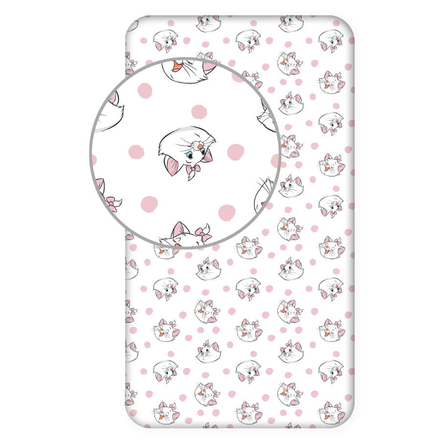 Disney Marie maigais palags ar gumiju 90x200 cm