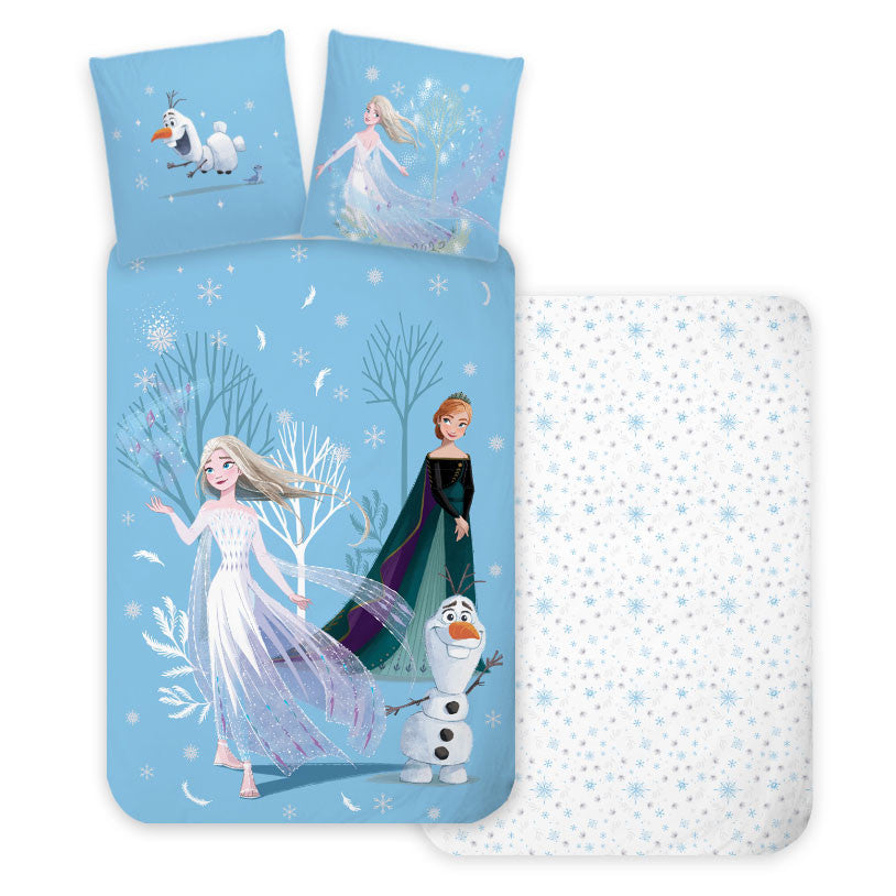 Disney Frozen Snowing Day gultas veļa 140–200 cm, 70–90 cm