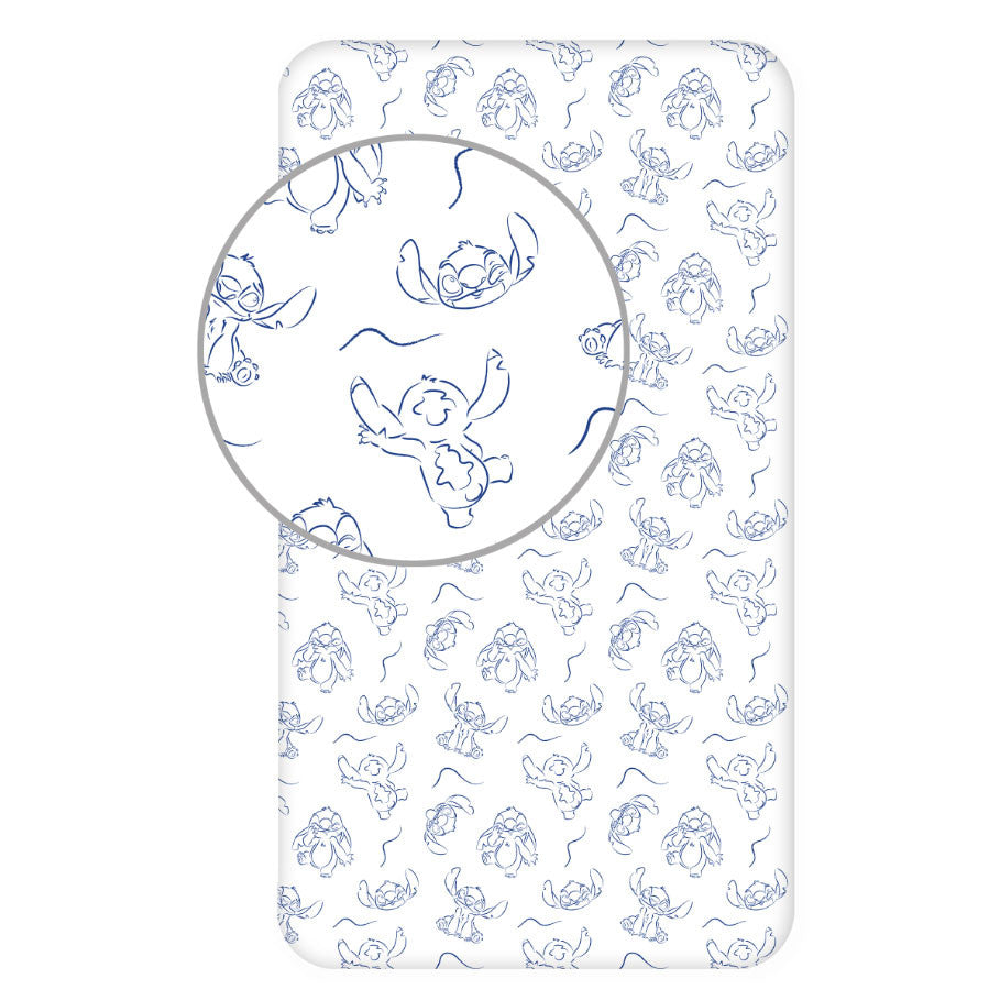 Disney Lilo un Stitch Zvaigžņu viļņu palags ar gumiju 90x200 cm