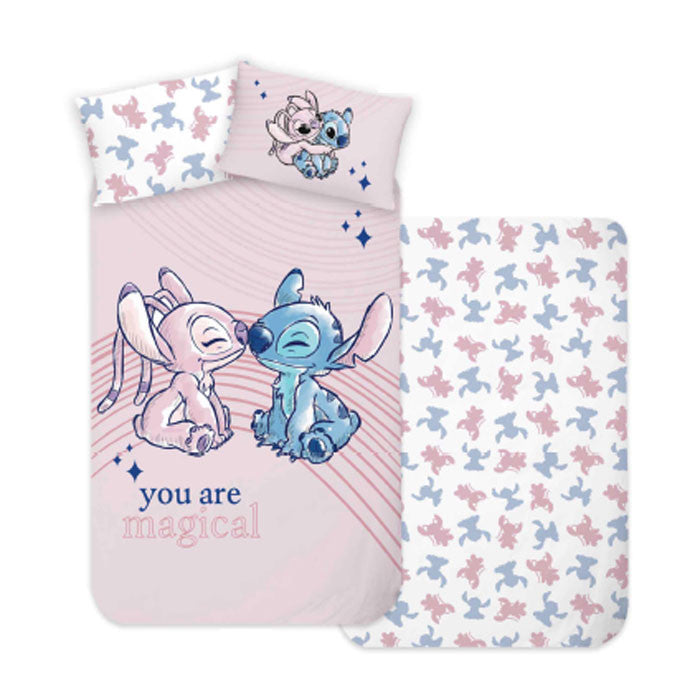 Disney Lilo un Stitch burvju bērnu gultasveļas komplekts 100–135 cm, 40–60 cm