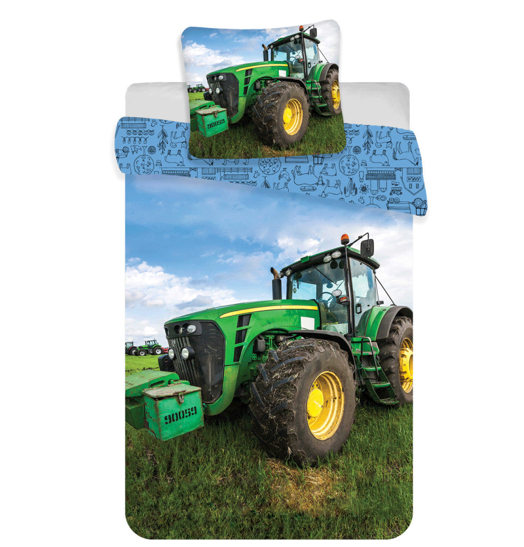 Traktors Zaļais lauks, pakaišu pārsegs 140√ó200cm, 70√ó90cm