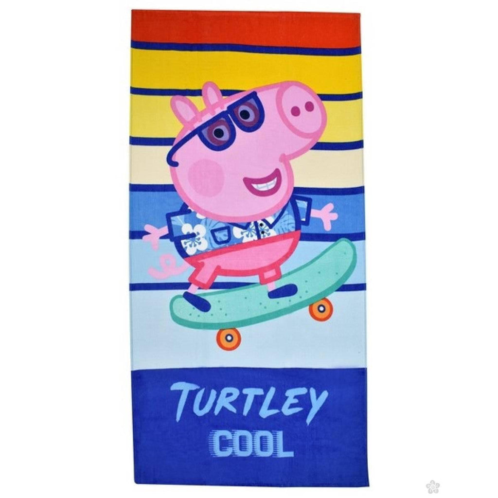 Peppa Pig Catch a Wave vannas dvielis, pludmales dvielis 70x140cm