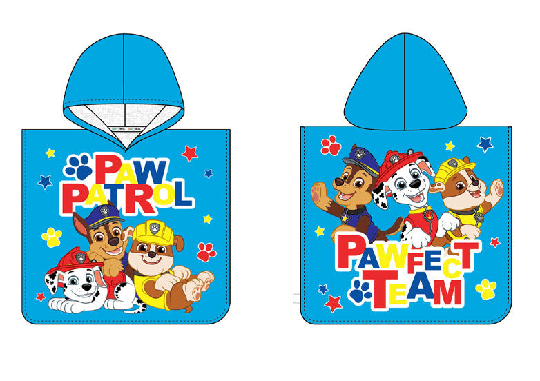 Ķepu patruļas Pawfect Team pludmales dvielis pončo 50x115 cm