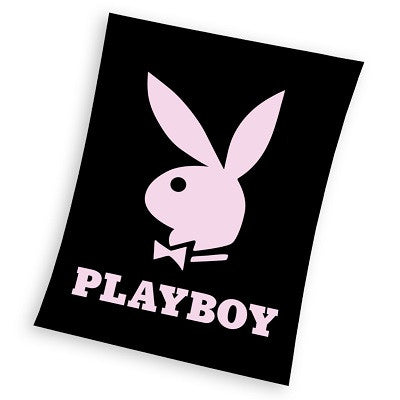 Playboy melna koraļļu flīsa polārā sega 150x200cm