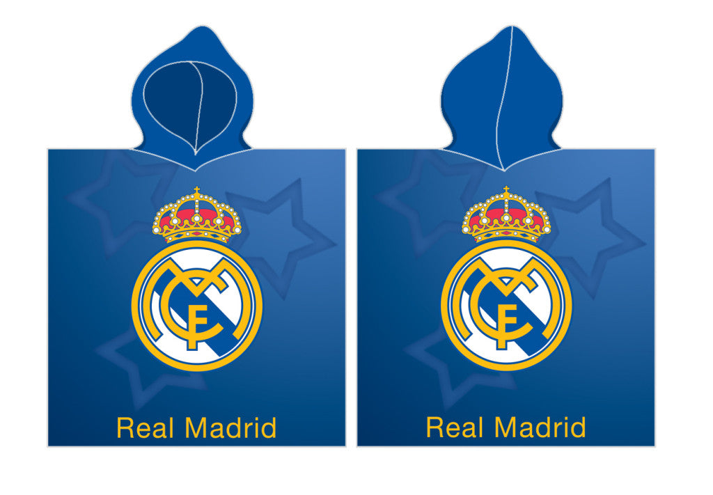 Real Madrid Star pludmales dvieļu pončo 55x110 cm (ātri žūstošs)