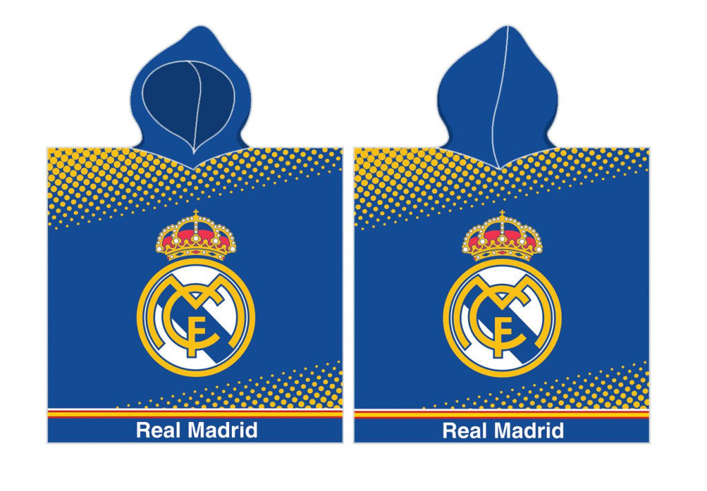 Real Madrid zils pludmales dvieļu pončo 55x110 cm