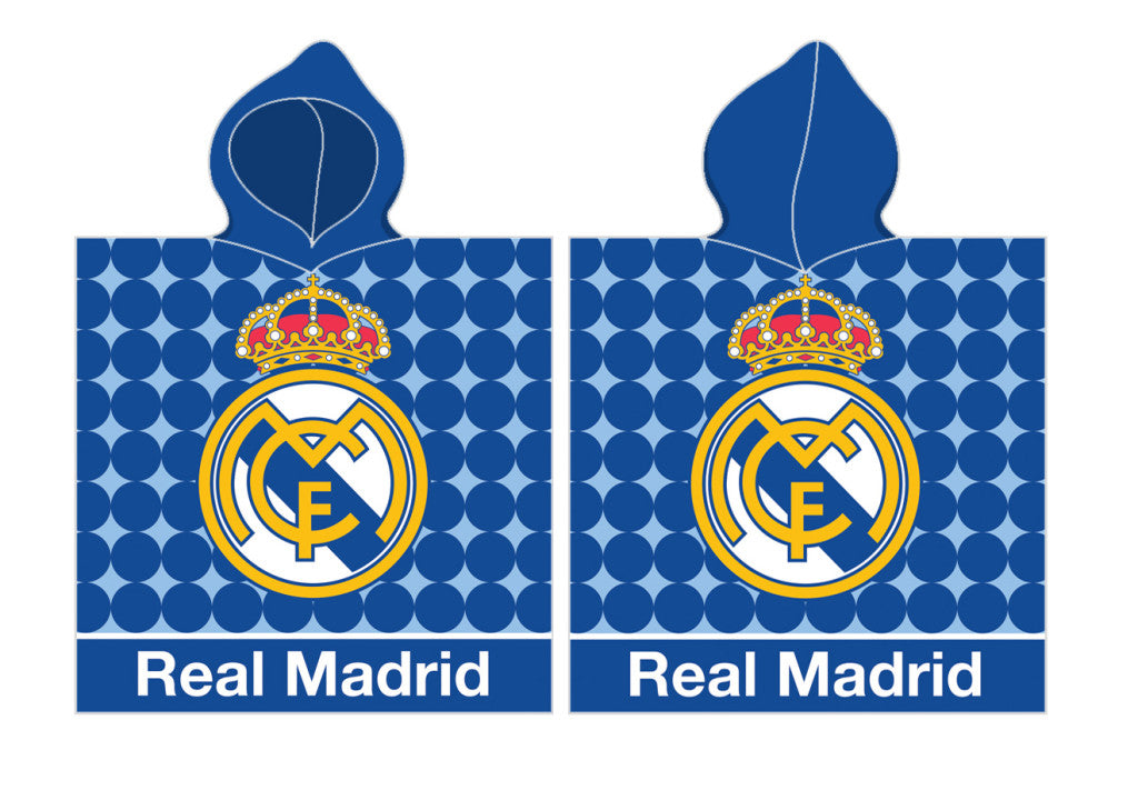 Real Madrid Los Blancos pludmales dvieļu pončo 55x110 cm (ātri žūstošs)