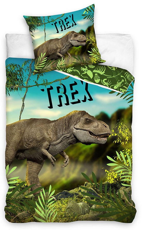 Dinozauru gultasveļas komplekts 140√ó200cm, 70√ó90cm