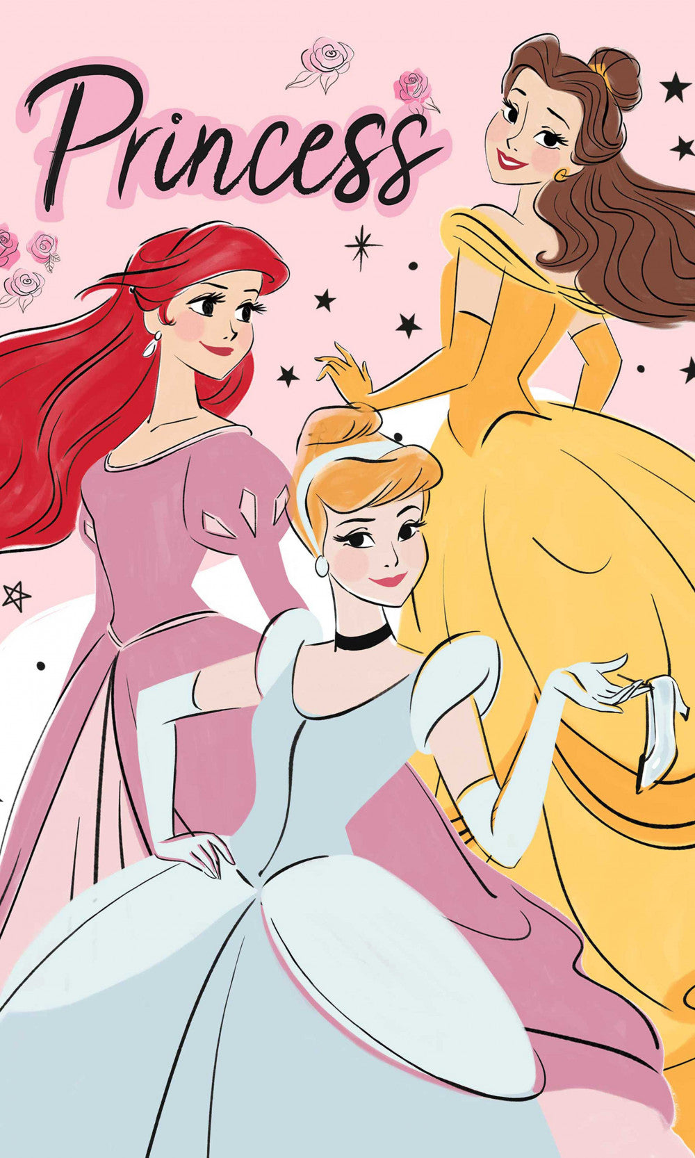 Disney Princess Elegants roku dvielis sejas dvielis, 30x50cm