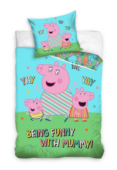 Peppa Pig Smieklīgais gultasveļas komplekts 140–200 cm, 70 x 90 cm