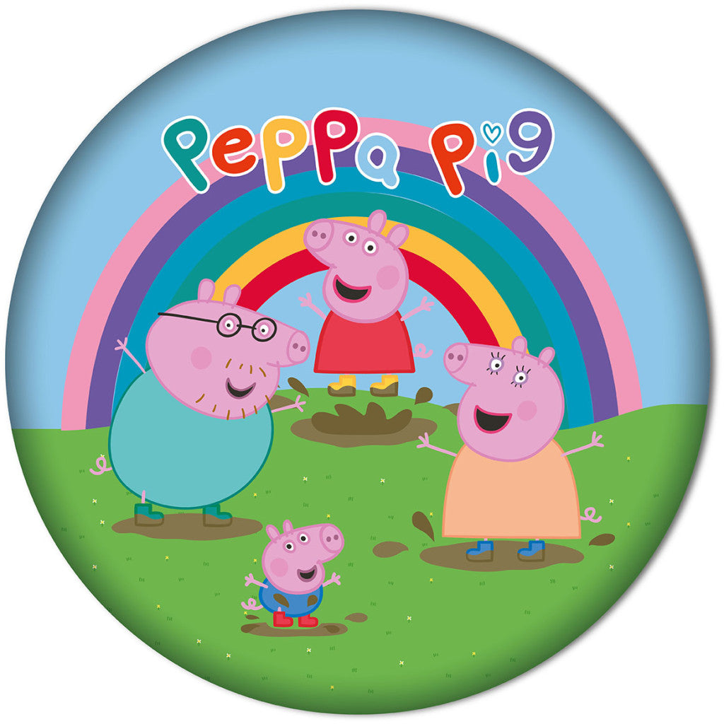 Peppa Pig varavīksnes formas spilvens, dekoratīvs spilvens 40 cm samts