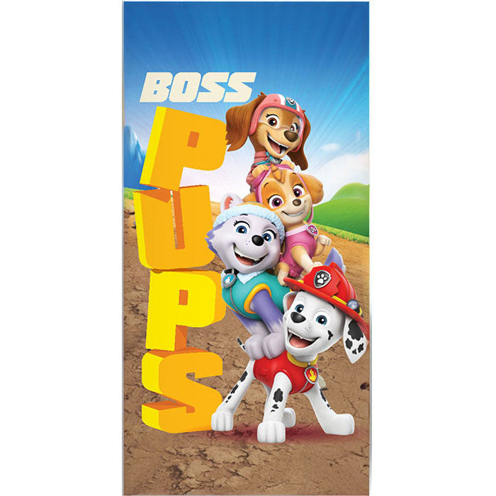 Ķepu patruļa Boss Pups vannas dvielis, pludmales dvielis 70x140cm