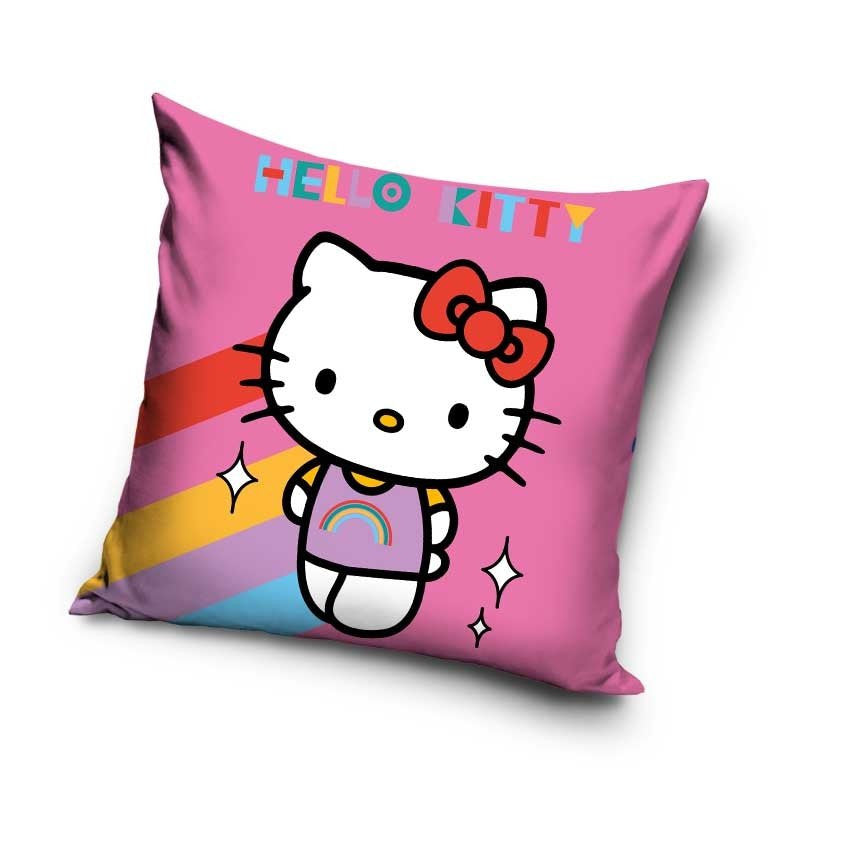 Hello Kitty varavīksnes dekoratīvais spilvens 40x40 cm samts