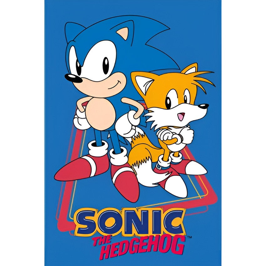 Sonic the Hedgehog Tails roku un sejas dvielis, dvielis 30x50cm