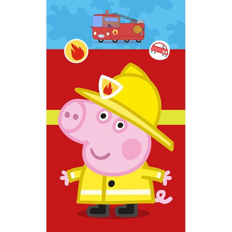 Peppa Pig ugunsdzēsēja roku dvielis, sejas dvielis, dvielis 30x50 cm