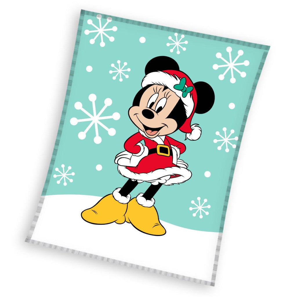Disney Minnie Snow Ziemassvētku koraļļu flīsa sega 130x160cm