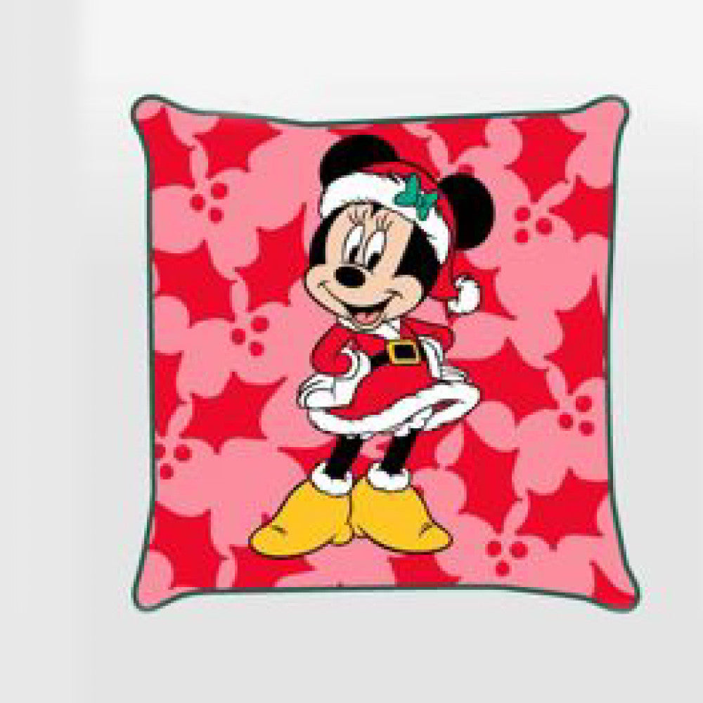 Disney Minnie Holly Ziemassvētku dekoratīvais spilvendrāna 40x40 cm samts