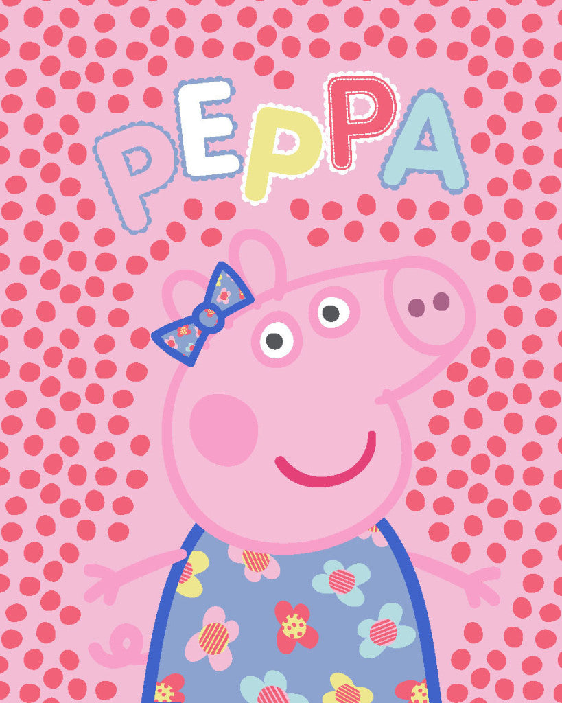 Peppa Pig Dots flanela flīsa sega 130x160cm