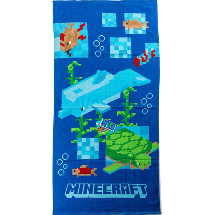 Minecraft Aquatic vannas dvielis, pludmales dvielis 70x140cm