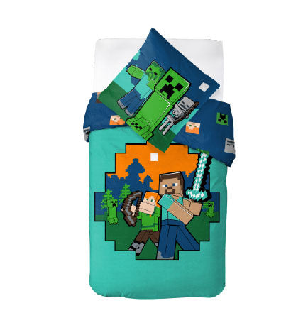 Minecraft Diamond Defender gultasveļas komplekts 140x200cm, 70x90cm