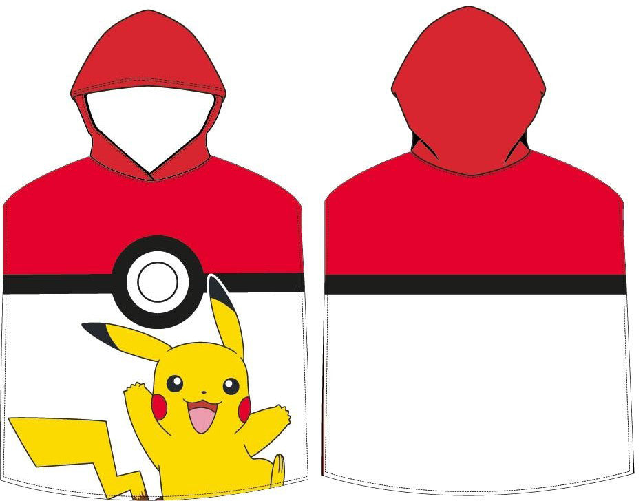 Pok√©mon Pokeball pludmales dvielis pončo 50x115 cm