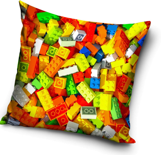 Lego klucīšu raksta spilvens, dekoratīvs spilvens 40x40 cm
