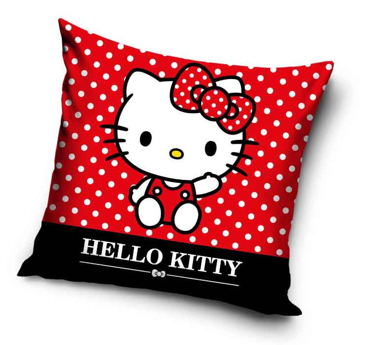 Hello Kitty sarkana samta spilvendrāna 40x40 cm