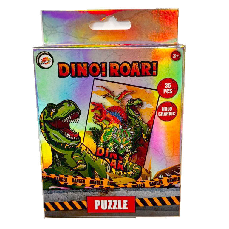 Hologrāfiska mini puzle "Dinozaura rēciens", 35 gabali