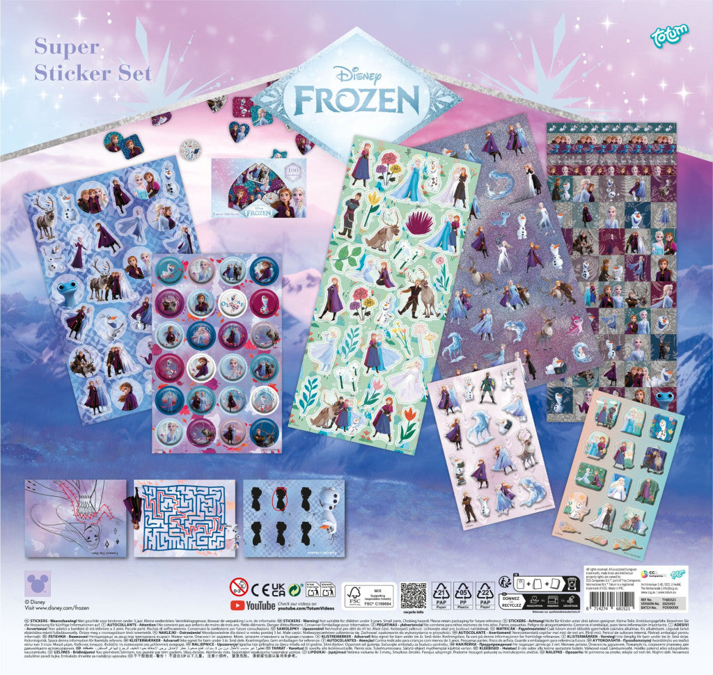 Disney Frozen Adventure Super uzlīmju komplekts ar spēli