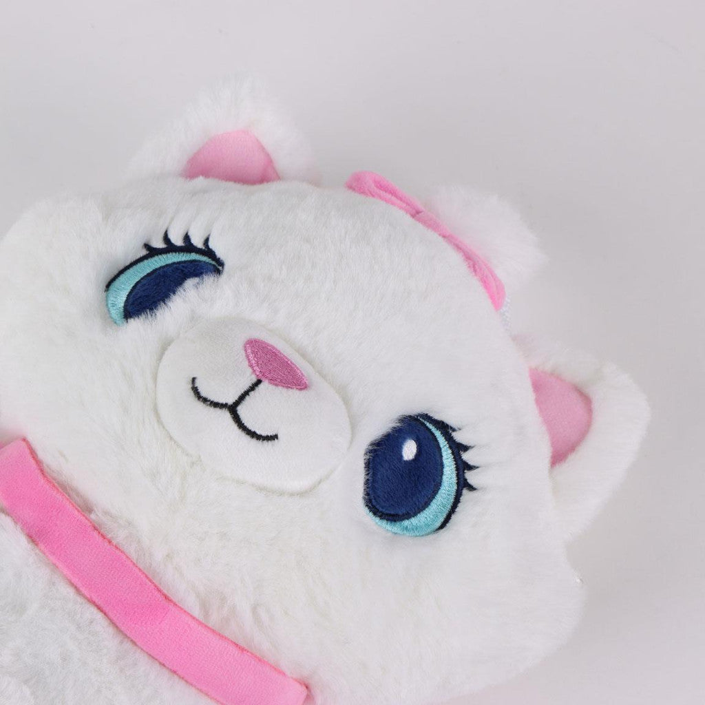 Disney Marie balta plīša mugursoma, soma 30 cm