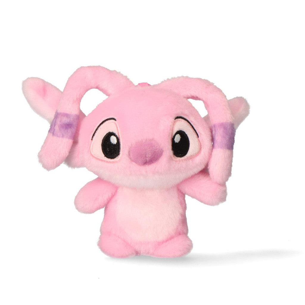 Disney Lilo un Stitch rozā 3D plīša figūriņa ar āķi, somas aksesuāru 12 cm