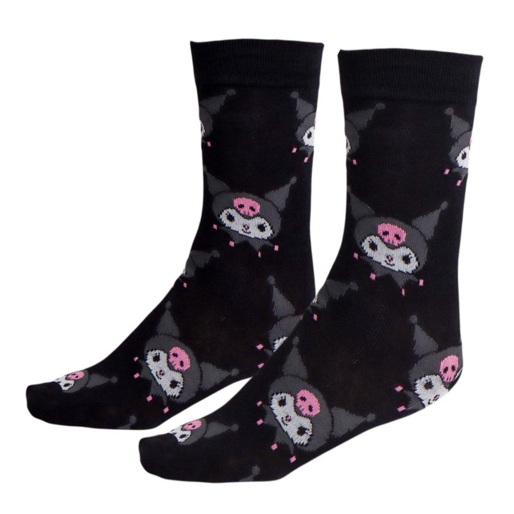 Hello Kitty Kuromi melnas pieaugušo zeķes līdz ceļgaliem 36/43