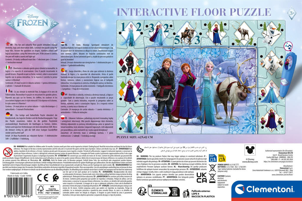 Disney Frozen Ice Kingdom interaktīva 24 gabalu puzle Clementoni