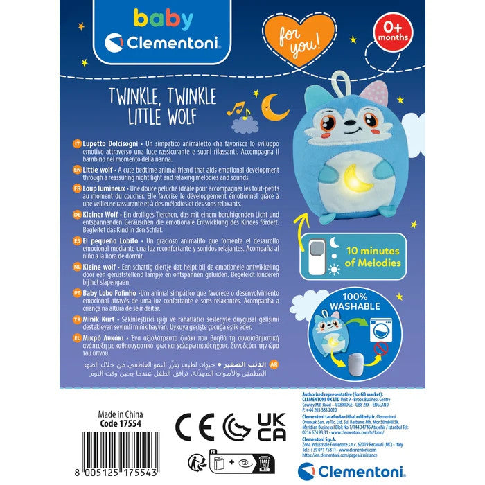 Clementoni naktslampiņa un rotaļlieta Wolf Twinkle Twinkle