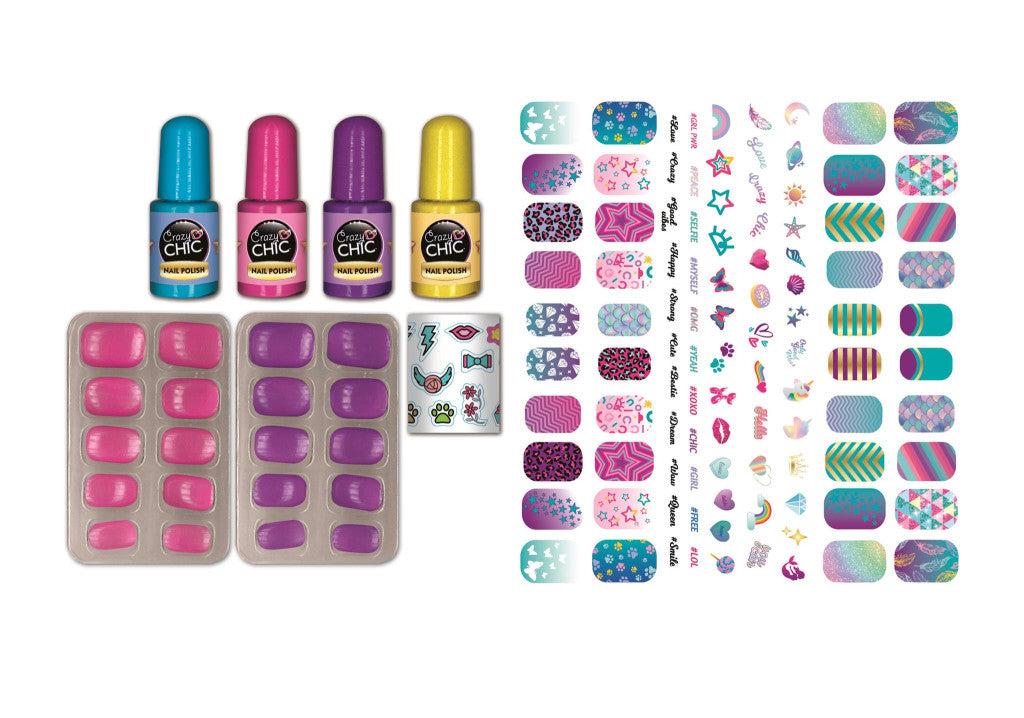 Crazy Chic Shiny Glow in the Dark nagu laka un nagu mākslas komplekts Clementoni