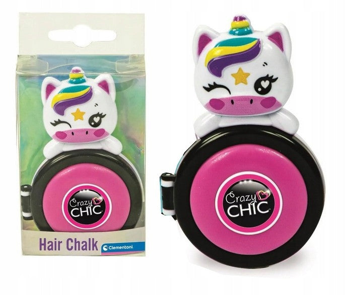 Crazy Chic vienradža rozā matu krāsošanas krītiņš Clementoni