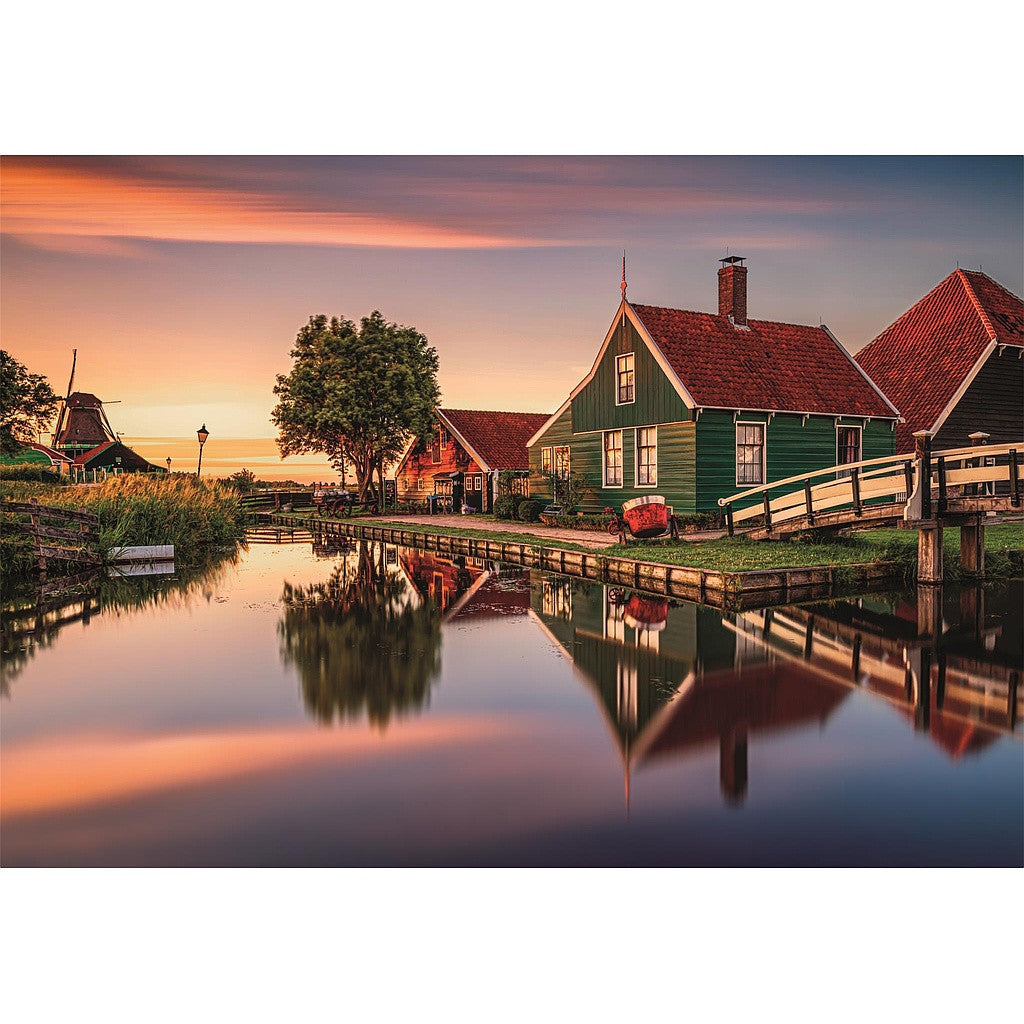 Pilsētas Zaanse Schans Nīderlande, 1500 gabalu kompaktā puzle Clementoni