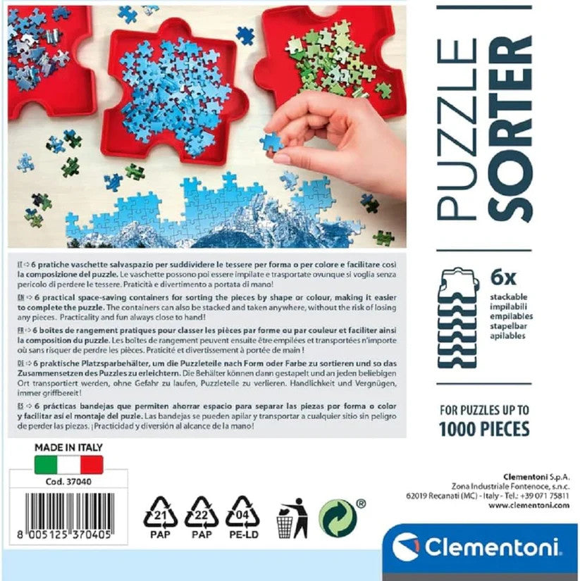 Krāsu Clementoni 6 daļu puzļu šķirotājs