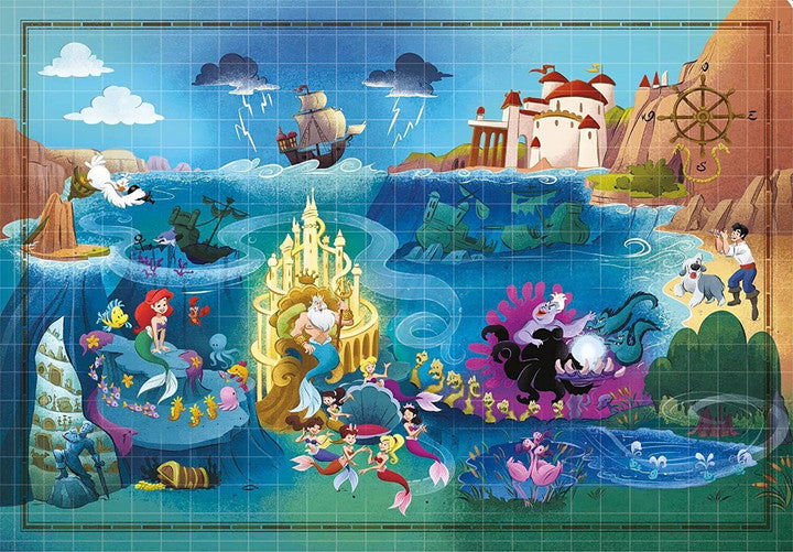Disney princeses Ariel pasaku kartes 1000 gabalu puzle Clementoni