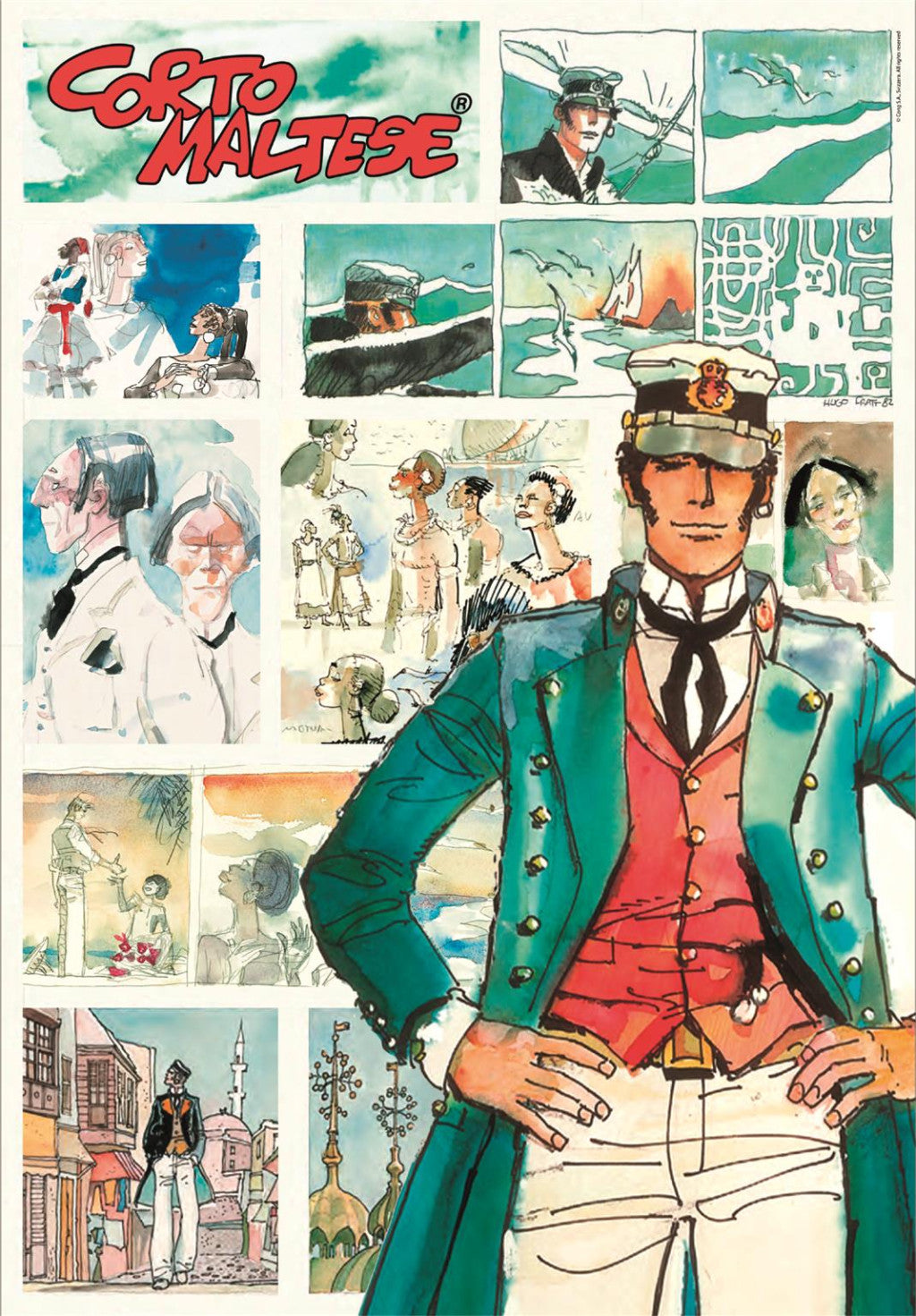 Anime Watercolors of Time Corto Maltese 1000 detaļu kompakta puzle Clementoni