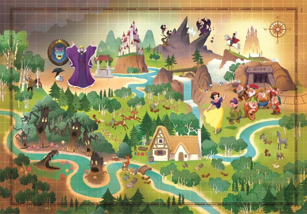 Disney princeses Sniegbaltītes pasaku karte, 1000 gabalu puzle, Clementoni