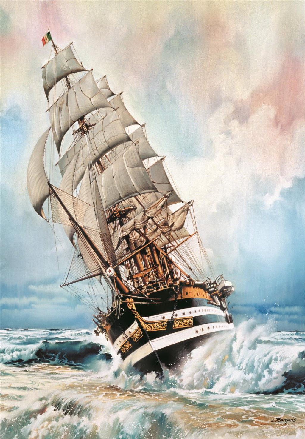 Transportlīdzeklis Amerigo Vespucci Ship 1000 gabalu Kompakta puzle Clementoni