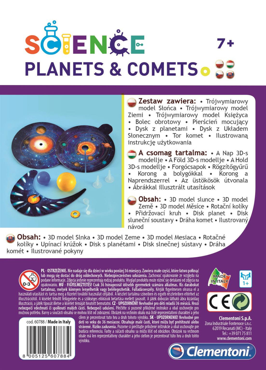 Krāsu eksperimenta planētu un komētu zinātnes komplekts Clementoni