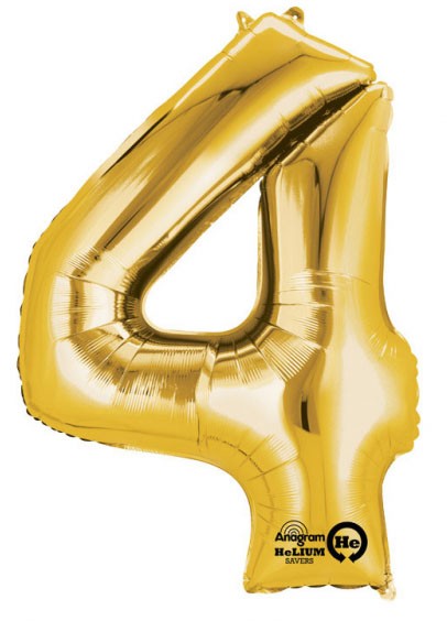 Milzu folijas balons "Cipars 4", 91*60 cm