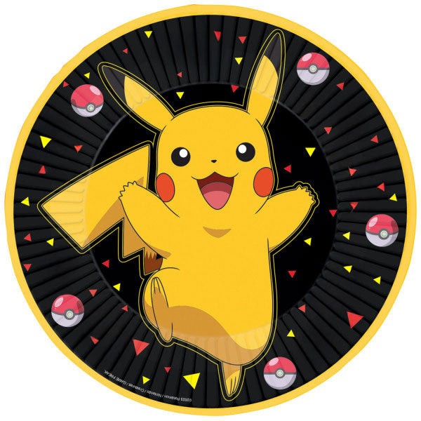 Pok√©mon Yellow Thunder papīra šķīvji 8 gab. 23 cm