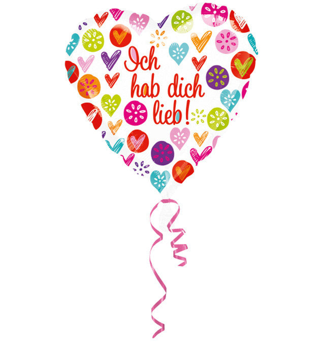 Love Ich hab dich lieb folijas balons 43 cm